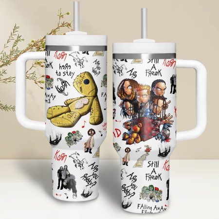 Korn Music Custom Stanley Quencher 30oz or 40oz Stainless Steel Tumbler With Handle HG With Handle