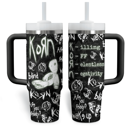 Korn Music Custom Stanley Quencher 30oz or 40oz Stainless Steel Tumbler With Handle HG