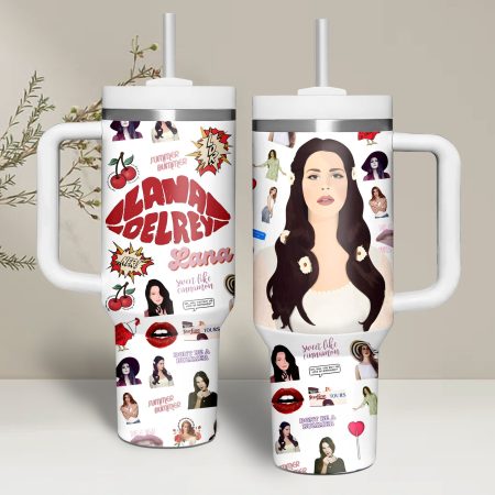 Lana Del Rey Music Custom Stanley Quencher 30oz or 40oz Stainless Steel Tumbler With Handle HG