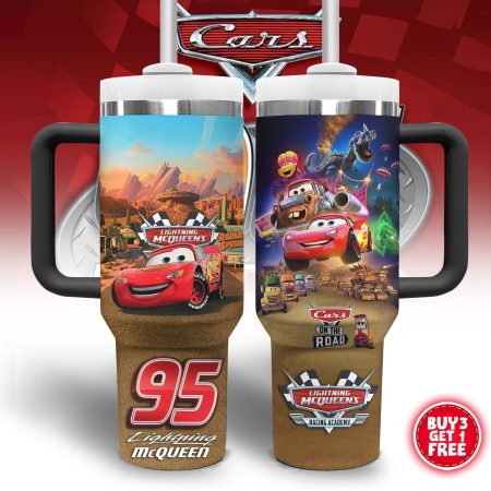 Lightning McQueen Cars Cartoon Custom Quencher Stainless Steel Custom Quencher 30oz or 40oz Stainless Steel Tumbler With Handle HG
