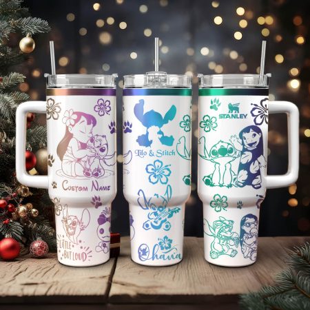 Lilo And Stitch Cartoon Custom Stanley Cup 40 oz 30 oz Tumbler With Handle