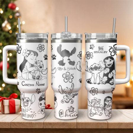 Lilo And Stitch Cartoon Custom Stanley Cup 40 oz 30 oz Tumbler With Handle