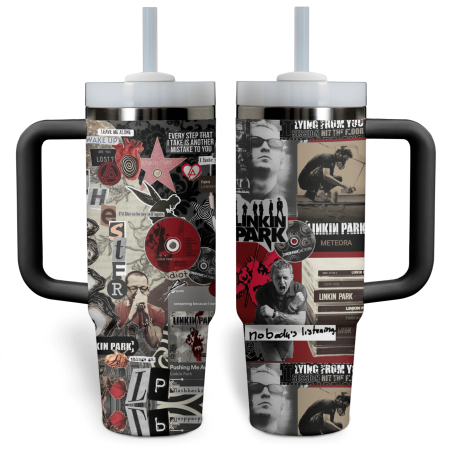 Linkin Park Music Custom Stanley Quencher 30oz or 40oz Stainless Steel Tumbler With Handle HG