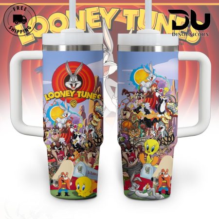 Looney Tunes Cartoon Custom  Quencher 40oz Stainless Steel Tumbler HG With Handle