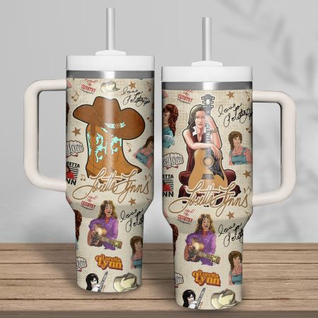 Loretta Lynn Music Custom Stanley Quencher  30oz or 40oz Stainless Steel Tumbler With Handle HG Stainless Steel Tumbler With Handle