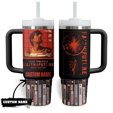 Louis Tomlinson Music Custom Stanley Quencher  30oz or 40oz Stainless Steel Tumbler With Handle HG Stainless Steel Tumbler With Handle
