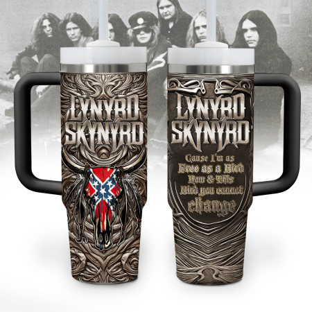 Lynyrd Skynyrd Music Custom Stanley Quencher 30oz or 40oz Stainless Steel Tumbler With Handle HG