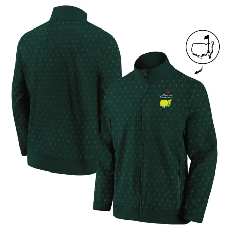 Masters Tournament Golf Stand Colar Jacket Pattern Cup Dark Green Stand Colar Jacket