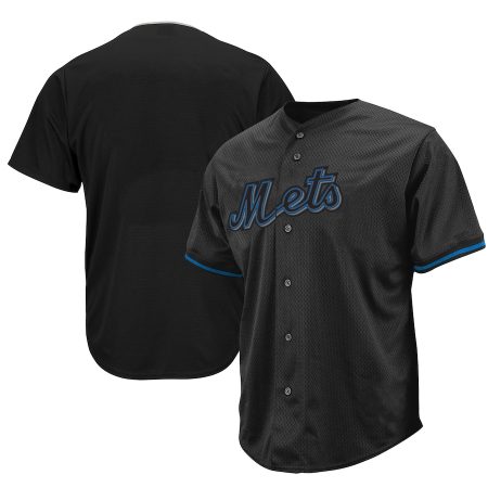 New York Mets Big & Tall Pop Fashion Jersey – Black –