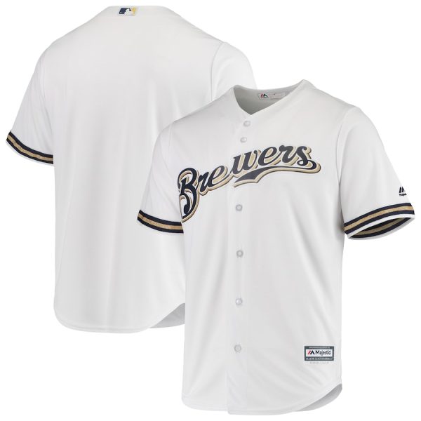 Milwaukee Brewers Majestic Home Official Cool Base Jersey – White –