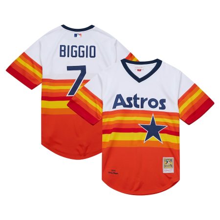 Craig Biggio Houston Astros Mitchell & Ness 2004 Cooperstown Collection Throwback Jersey – White –