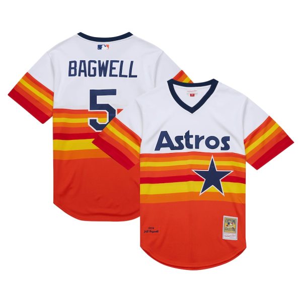 Jeff Bagwell Houston Astros Mitchell & Ness 2004 Cooperstown Collection Throwback Jersey – White –
