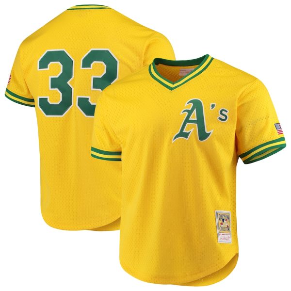 Jose Canseco Oakland Athletics Mitchell & Ness Cooperstown Collection Mesh Batting Practice Jersey – Gold –