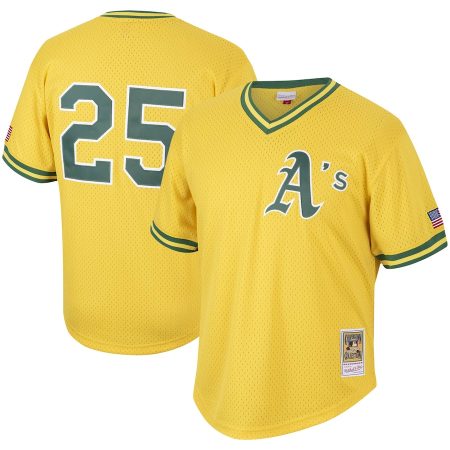 Mark McGwire Oakland Athletics Mitchell & Ness Cooperstown Collection Mesh Batting Practice Jersey – Gold –