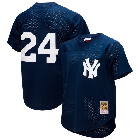 Rickey Henderson New York Yankees Mitchell & Ness Cooperstown Collection Mesh Batting Practice Button-Up Jersey – Navy –