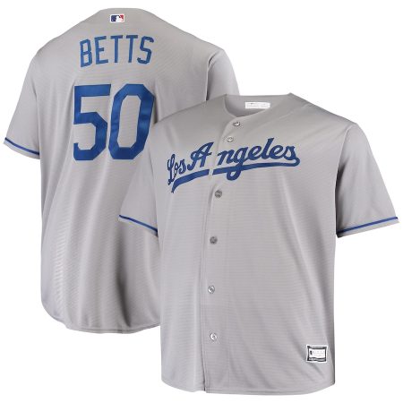 Mookie Betts Los Angeles Dodgers Big & Tall Replica Player Jersey – Gray –