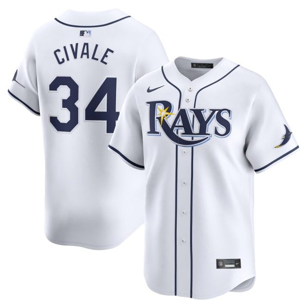 Aaron Civale Tampa Bay Rays Nike Home Limited Player Jersey – White –
