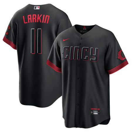 Barry Larkin Cincinnati Reds Nike City Connect Replica Player Jersey – Black –