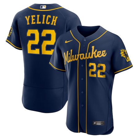 Christian Yelich Milwaukee Brewers Nike Alternate Player Jersey – Navy –