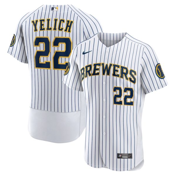 Christian Yelich Milwaukee Brewers Nike Alternate Player Jersey – White –