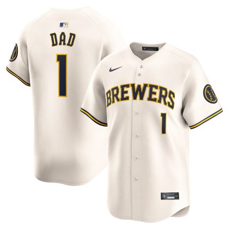 Milwaukee Brewers Nike #1 Dad Home Limited Jersey – Cream –