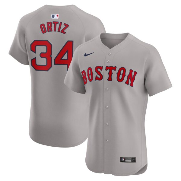 David Ortiz Boston Red Sox Nike Road Elite Player Jersey – Gray –