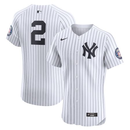 Derek Jeter New York Yankees Nike Home 2020 Hall of Fame Induction Patch Elite Player Jersey – White –