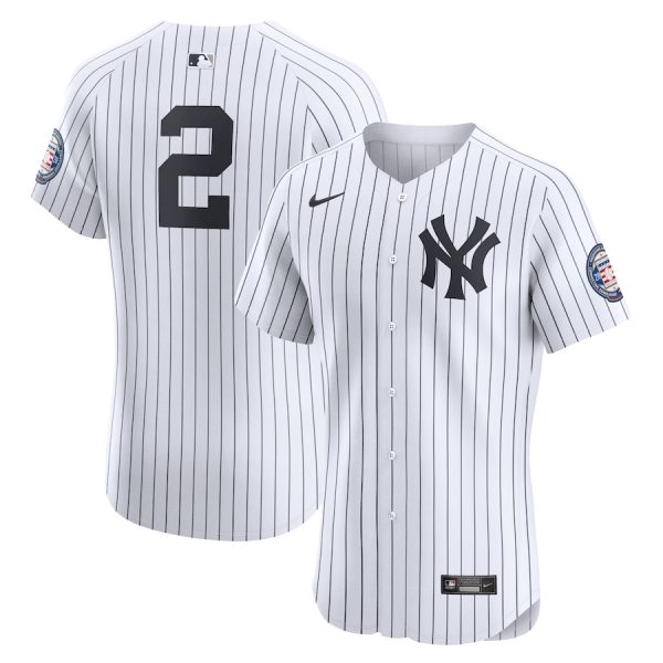 Derek Jeter New York Yankees Nike Home 2020 Hall of Fame Induction Patch Elite Player Jersey – White –
