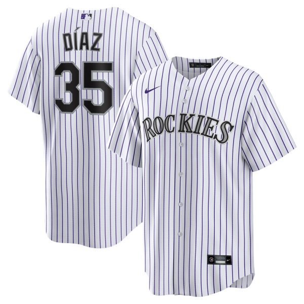 Elias Díaz Colorado Rockies Nike Home  Replica Player Jersey – White –