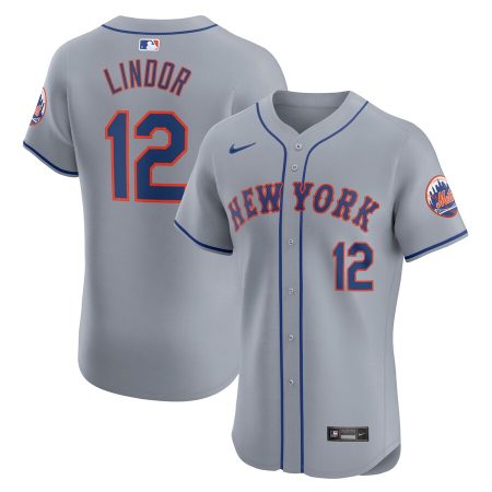 Francisco Lindor New York Mets Nike Road Elite Player Jersey – Gray –