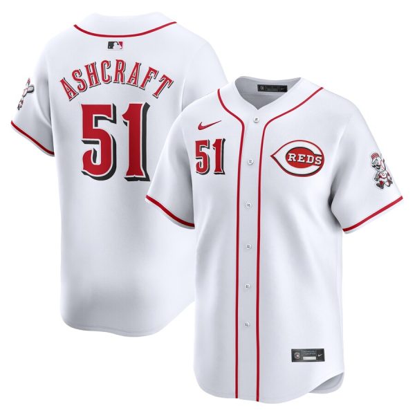Graham Ashcraft Cincinnati Reds Nike Home Limited Player Jersey – White –