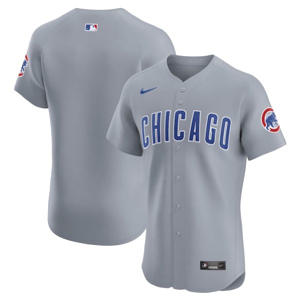 Chicago Cubs Nike Road Vapor Premier Elite Patch Jersey – Gray –