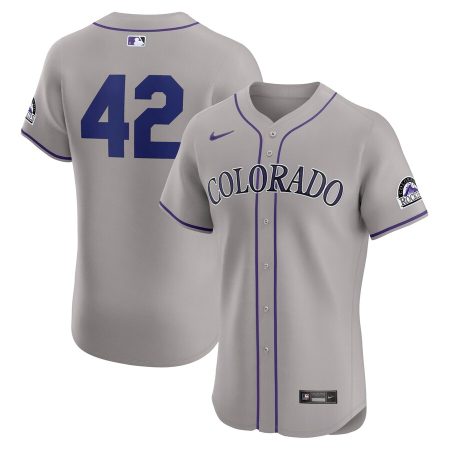 Colorado Rockies Nike Road 2024 Jackie Robinson Day Elite Jersey – Gray –