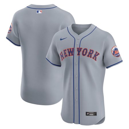 New York Mets Nike Road Vapor Premier Elite Patch Jersey – Gray –