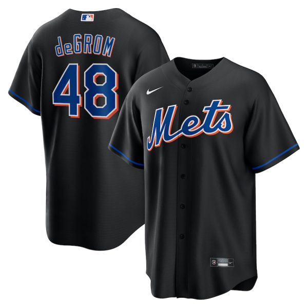 Jacob deGrom New York Mets Nike 2022 Alternate Replica Player Jersey – Black –