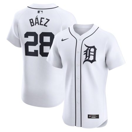 Javier Baez Detroit Tigers Nike Home Elite Player Jersey – White –
