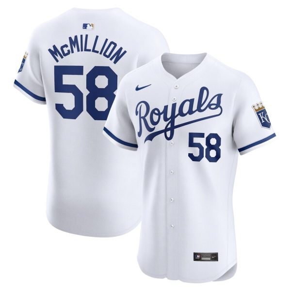 John McMillon Kansas City Royals Nike Home Elite Player Jersey – White –
