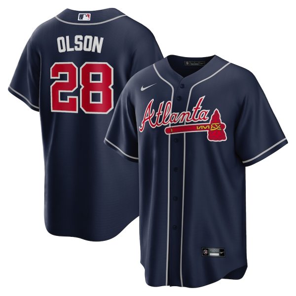 Matt Olson Atlanta Braves Nike Alternate Replica Player Jersey – Navy –