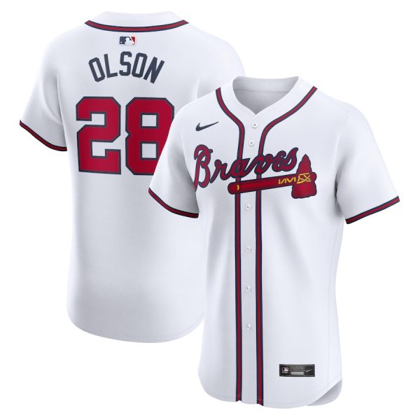 Matt Olson Atlanta Braves Nike Home Elite Player Jersey – White –