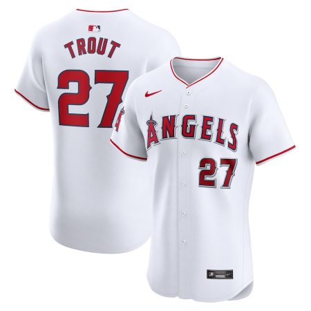 Mike Trout Los Angeles Angels Nike Home Elite Player Jersey – White –