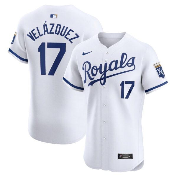 Nelson Velazquez Kansas City Royals Nike Home Elite Player Jersey – White –