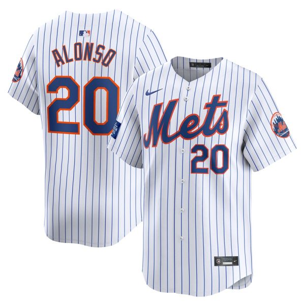 Pete Alonso New York Mets Nike 2024 MLB World Tour London Series Home Limited Player Jersey – White –