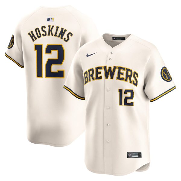 Rhys Hoskins Milwaukee Brewers Nike Home Limited Player Jersey – Cream –