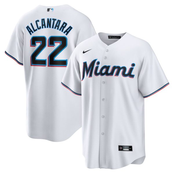 Sandy Alcantara Miami Marlins Nike Replica Player Jersey – White –