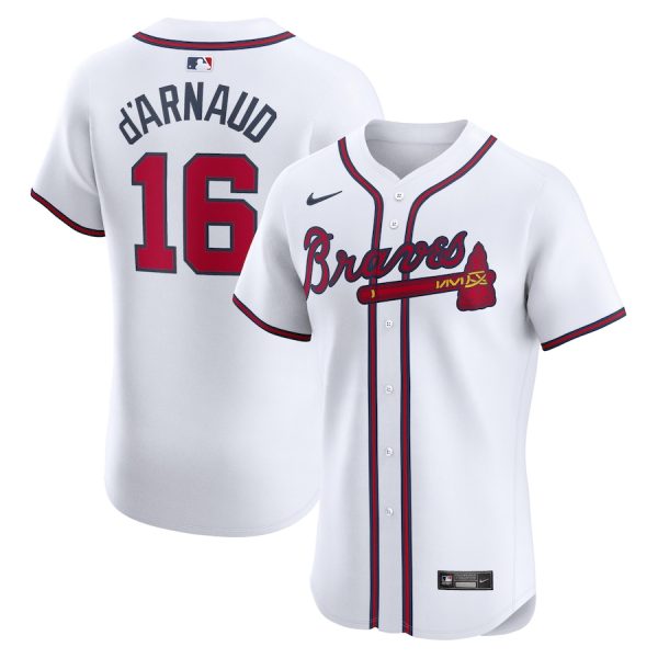 Travis d’Arnaud Atlanta Braves Nike Home Elite Player Jersey – White –