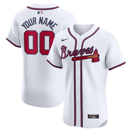Atlanta Braves Nike Home Elite Custom Jersey – White –