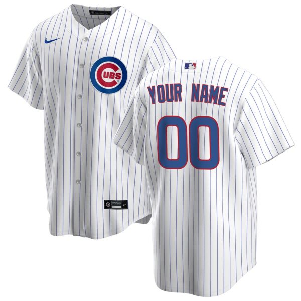Chicago Cubs Nike Home Replica Custom Jersey – White –