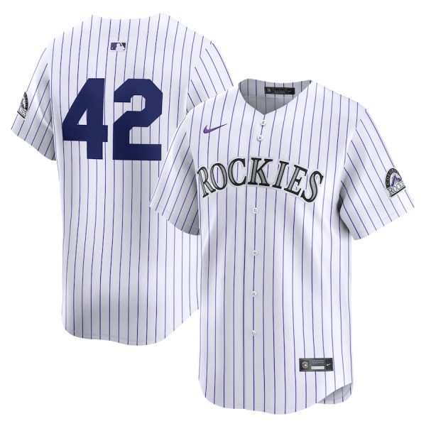 Colorado Rockies Nike 2024 Jackie Robinson Day Home Limited Jersey – White –