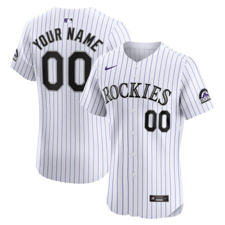 Colorado Rockies Nike Home Elite Custom Jersey – White –