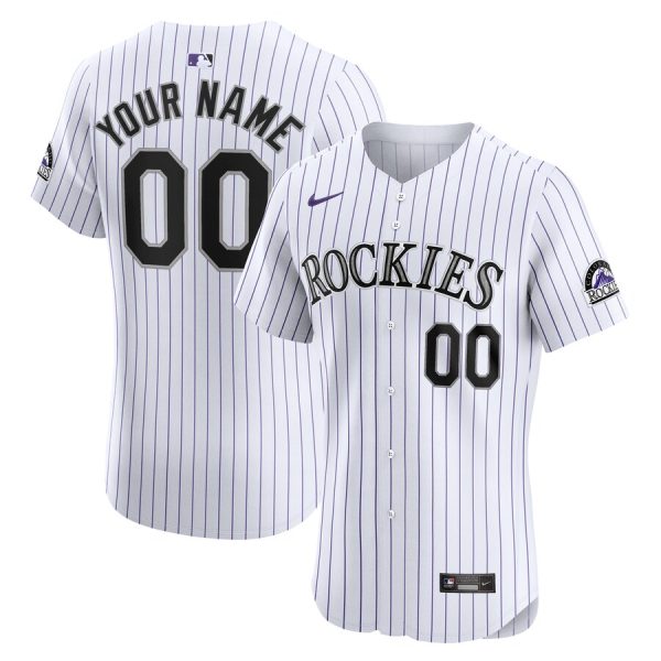 Colorado Rockies Nike Home Elite Custom Jersey – White –